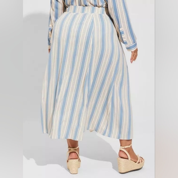 Torrid Lizzie Crinkle Gauze Button Up Stripe Skirt Maxi Set New 2x 3x - Picture 7 of 16